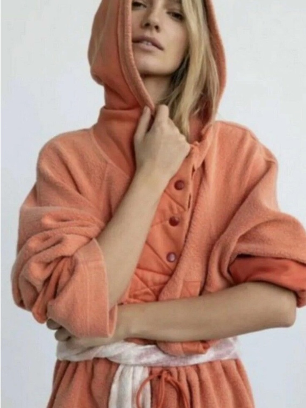 Free People Sadie Surplas Knit Jacket Hood Pullover Size XS
